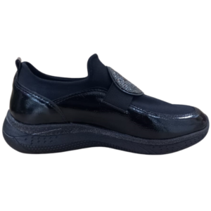 Black Patent Slip-On Sneakers