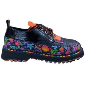 Black Sneaker with Colorful Floral Print