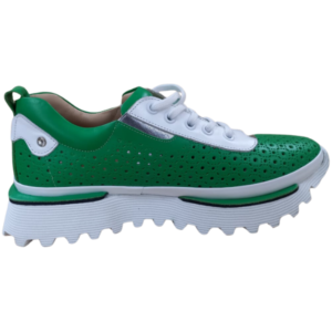 Perforated Green Chunky Sole Sneakers